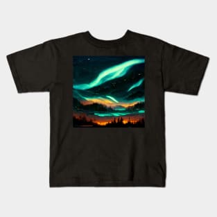 Aurora Borealis - Northern Light Show Kids T-Shirt